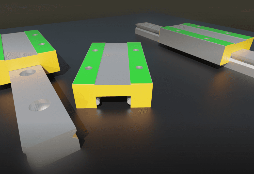 MGN12 Rail and MGN12H Block objects with exact dimensions 3d model