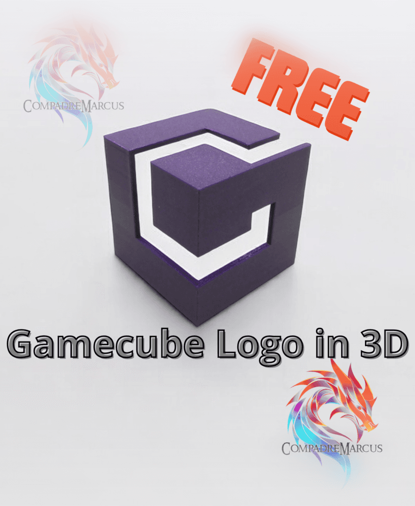 Gamecube Logo / Easy print / 3mf included 3d model