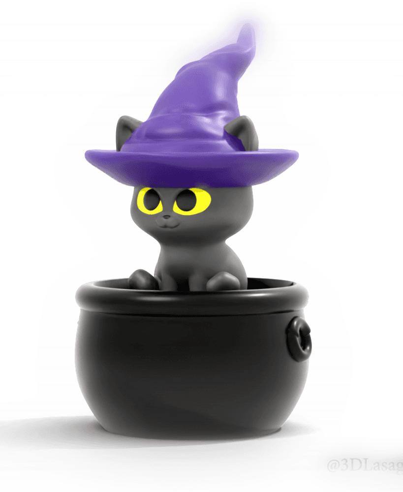 3DL Cauldron Cat 3d model