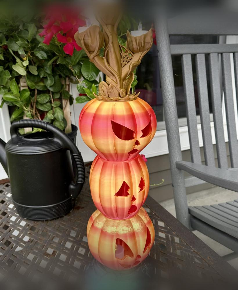 Stackable Jack-O-Lantern Tea Light Display 3d model