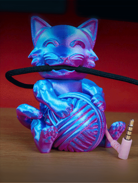 Cute Cat: Mouse Bungee And Cable Holder 3d model