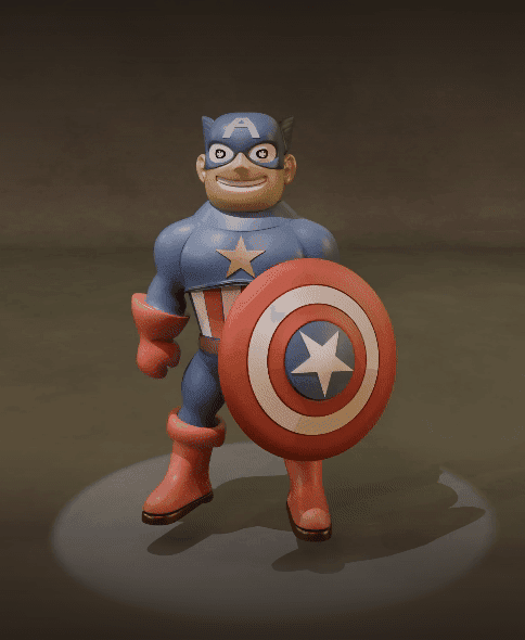 Cute Captain America 3d model