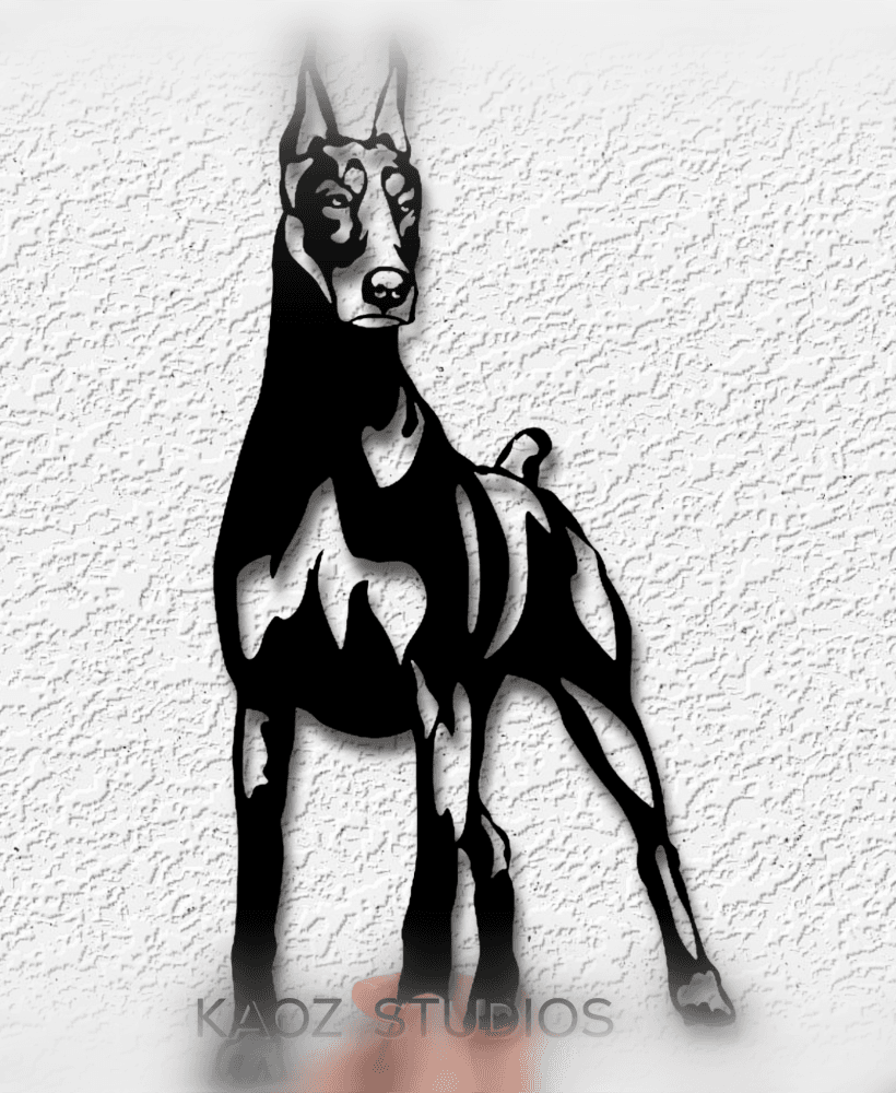 doberman dog wall art dobie wall decor watch dog decoration 3d model