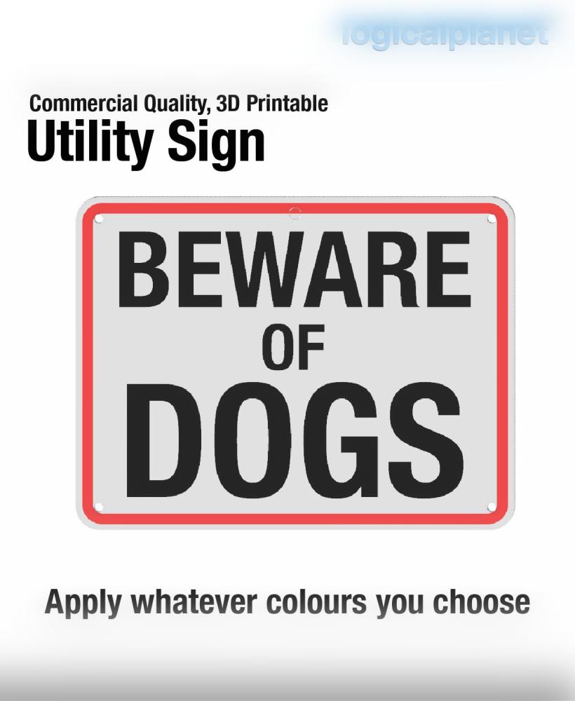 BEWARE OF DOGS Sign 3d model