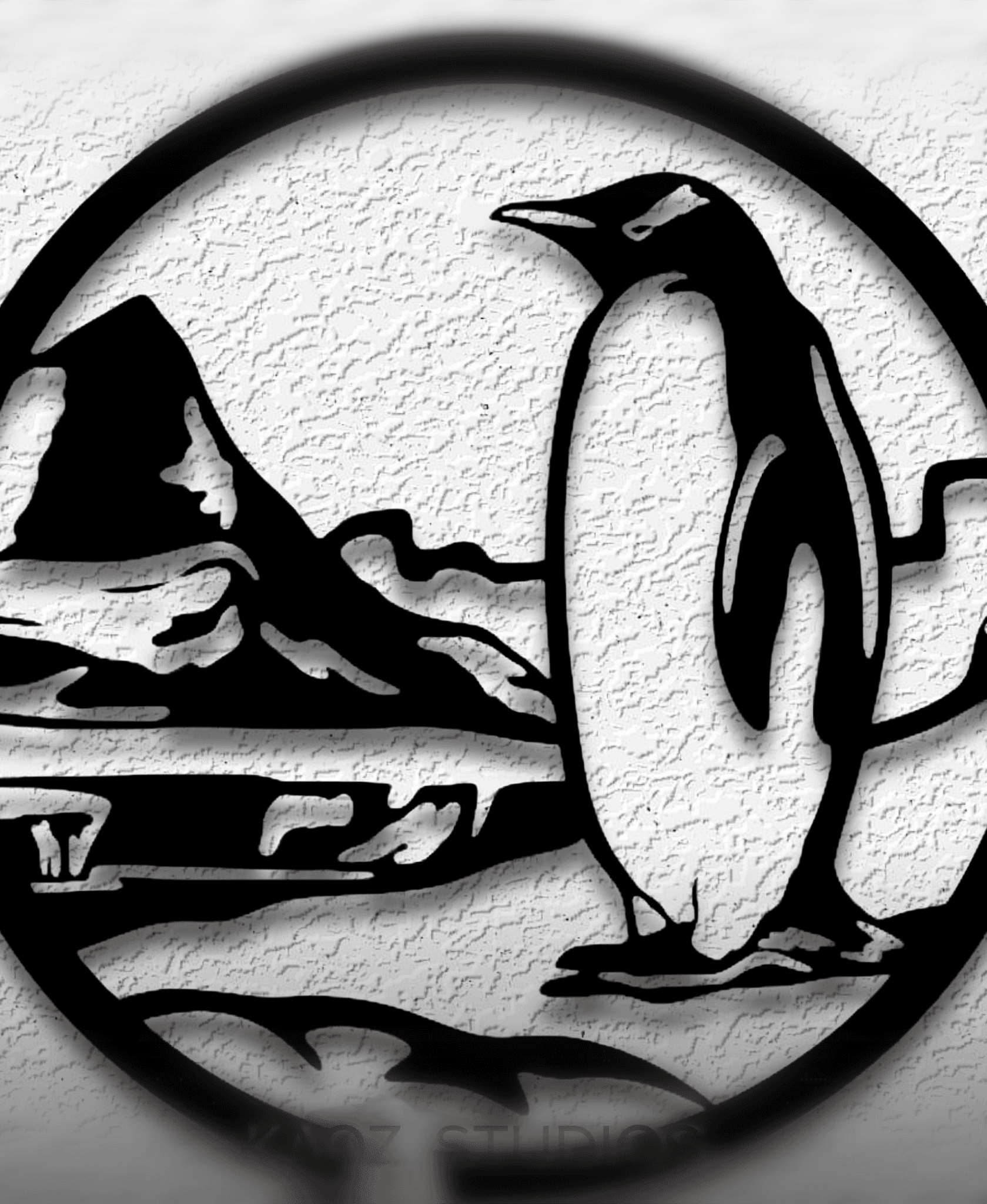 penguin wall art bird scene wall decor snow decoration 3d model