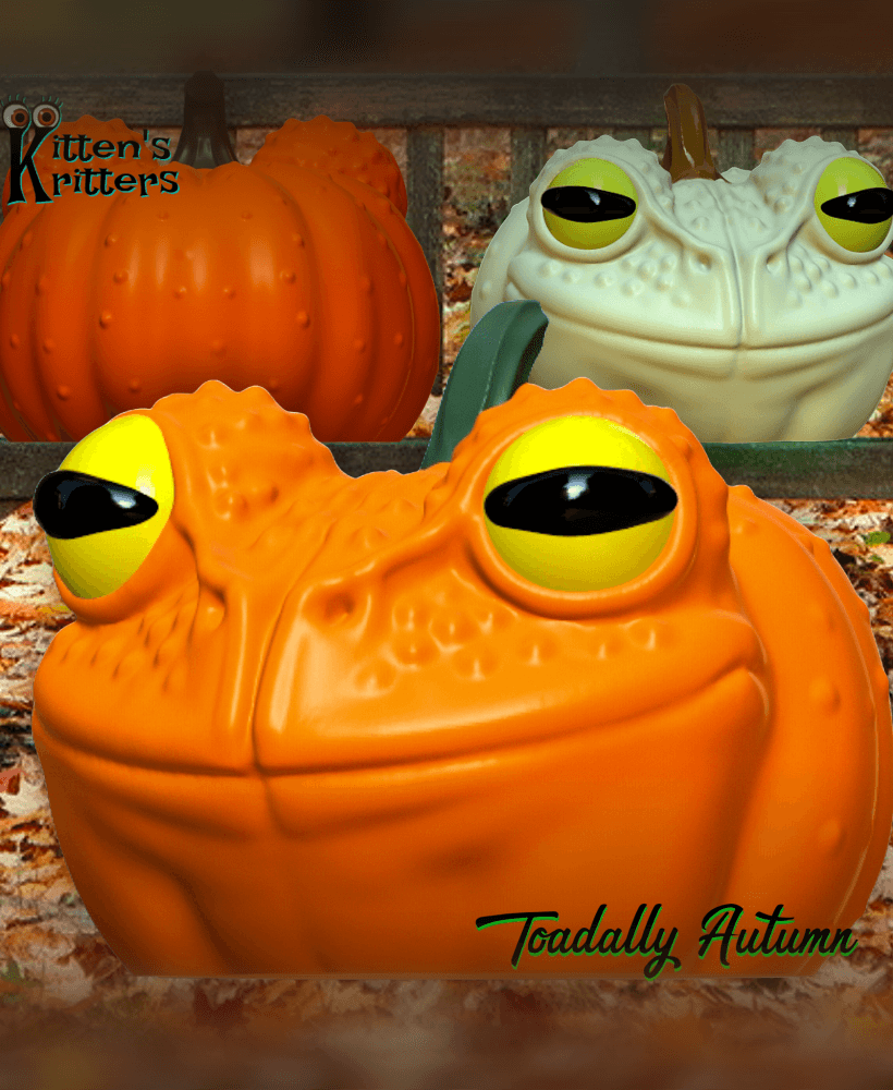 Toadally Autumn  Pumpkin Figurine  3d model