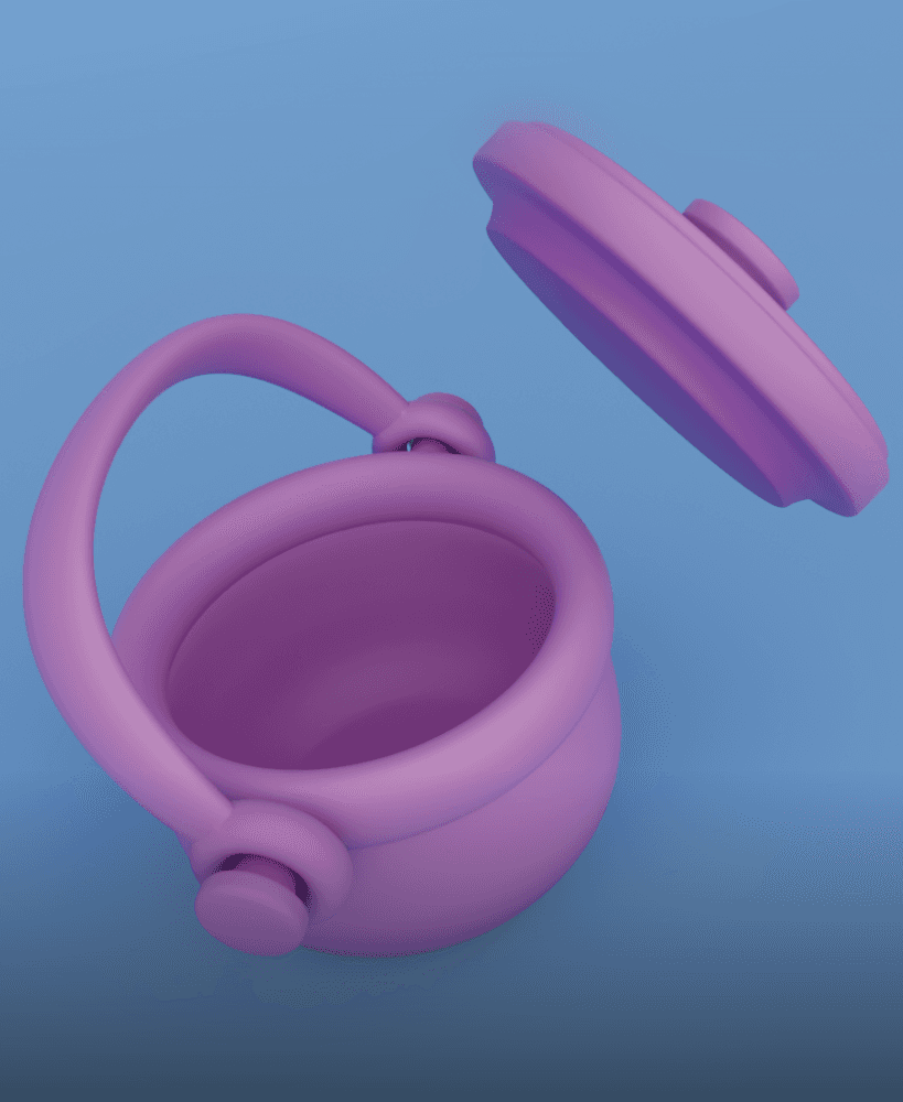 2X Cute cauldron 3d model