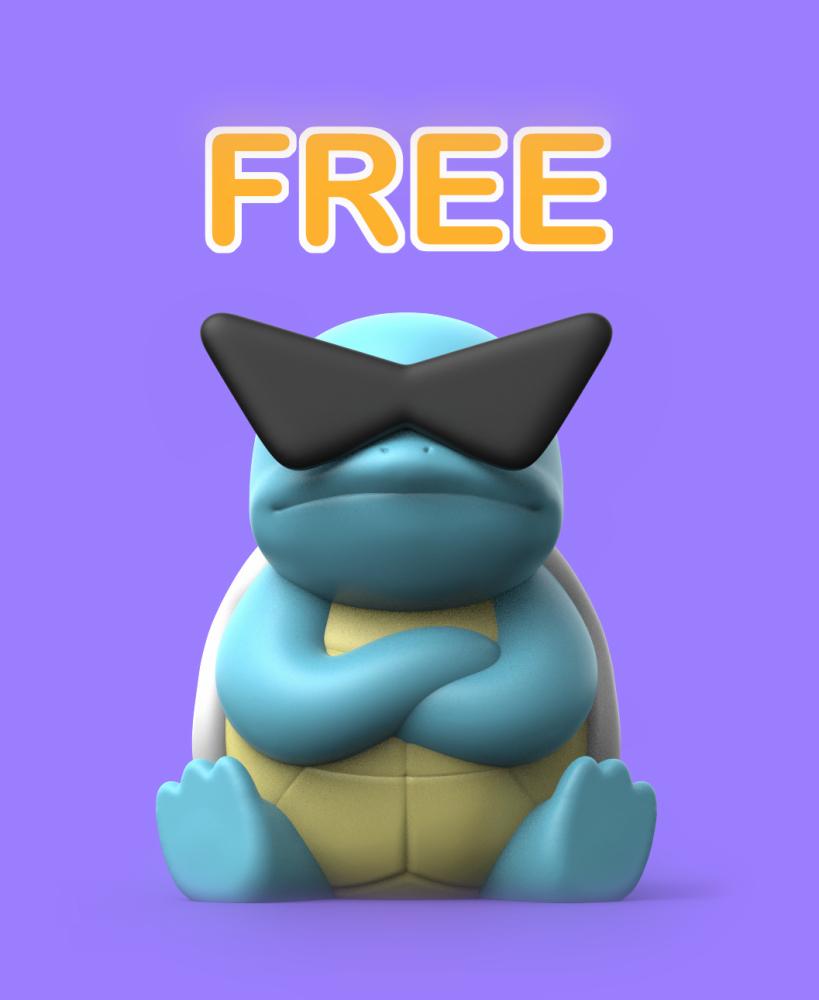 Squirtle Leader (Easy Print No Supports) 3d model