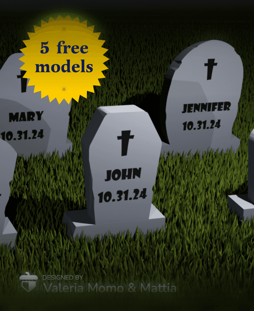  Gravestone Halloween Customizable (reverse print) 3d model