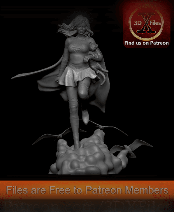 Supergirl - Statue - 3D Print File STL  3d model