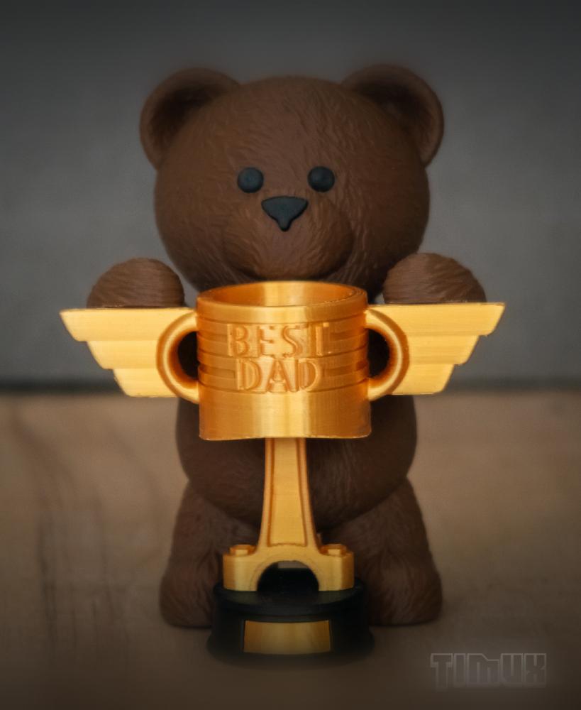 TEDDY BEAR WITH A PISTON CUP 3d model