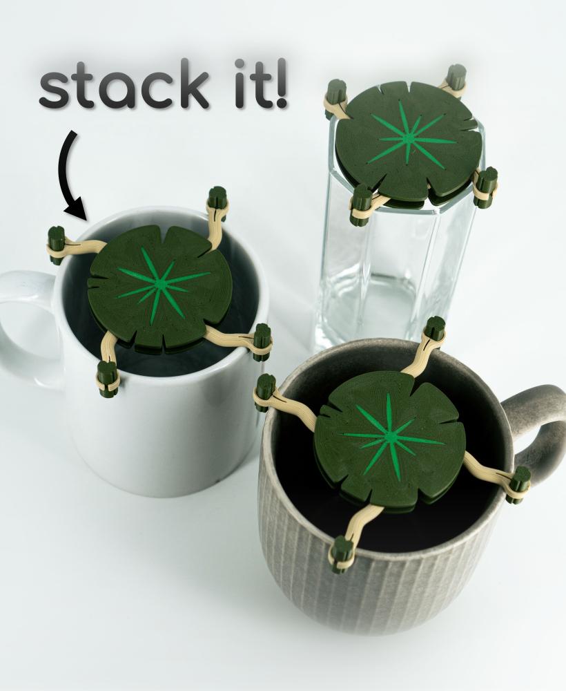 Mug Stacker Lily Pad 3D Printable STL | Organize your Drinkware with “Lilia” 3d model