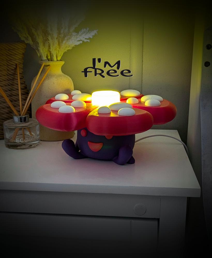 Vileplume Pokemon Night Light (MULTIPART).stl 3d model