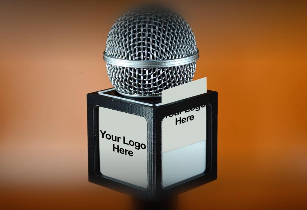 Cube Microphone customizable  Flag 3d model