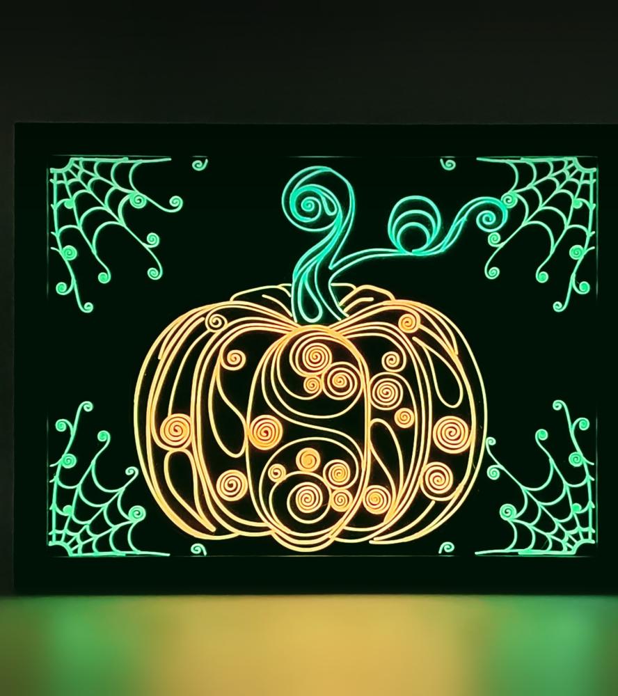 Spooky Swirls: Glow-in-the-Dark Pumpkin! 🎃 3d model