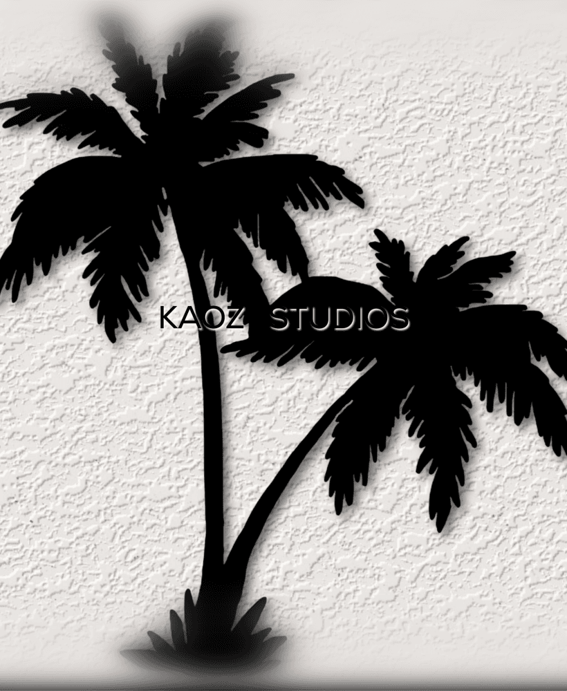 two palms wall art palm trees wall decor tropical island decoration 3d model