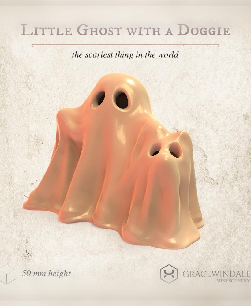 Little Ghost with a Doggie 3d model