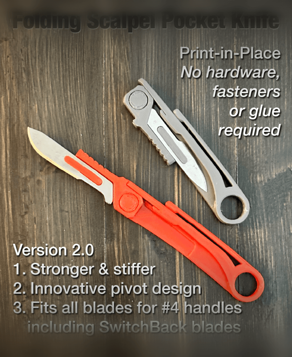 Folding Scalpel Pocket Knife version 2.0 3d model