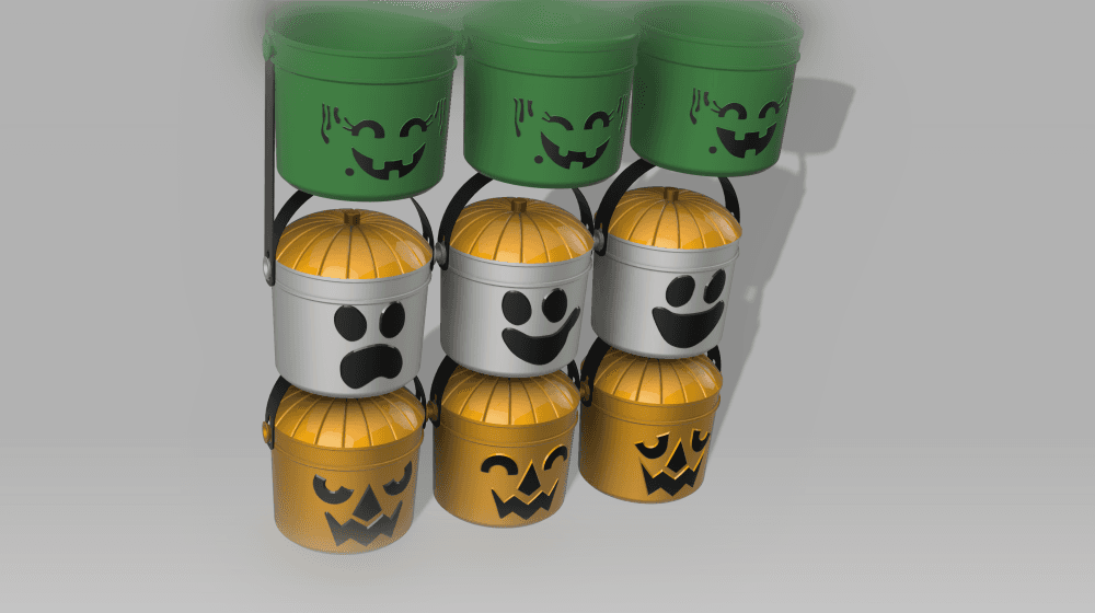 Boo Buckets - Happy Meal Buckets, Witch, Boo, Franken buckets from 80's Happy Meals 3d model