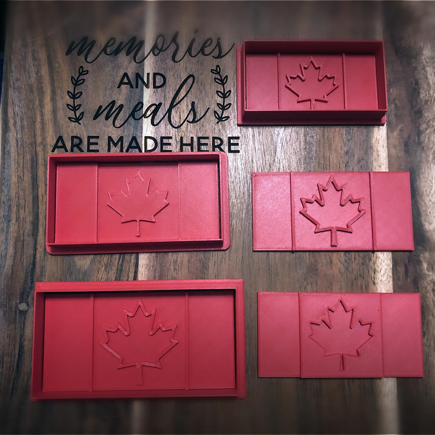Flag of Canada Cookie Cutters and Stamps 3d model
