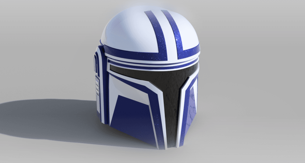 The Admiral: Custom made Mandalorian Helmet STL File (3D Print File) 3d model