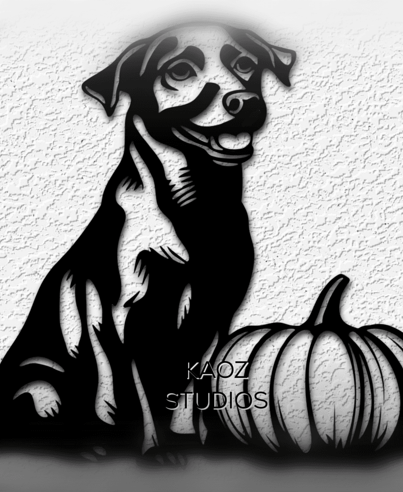 Pumpkin wall art Dog Fall Decor 3d model