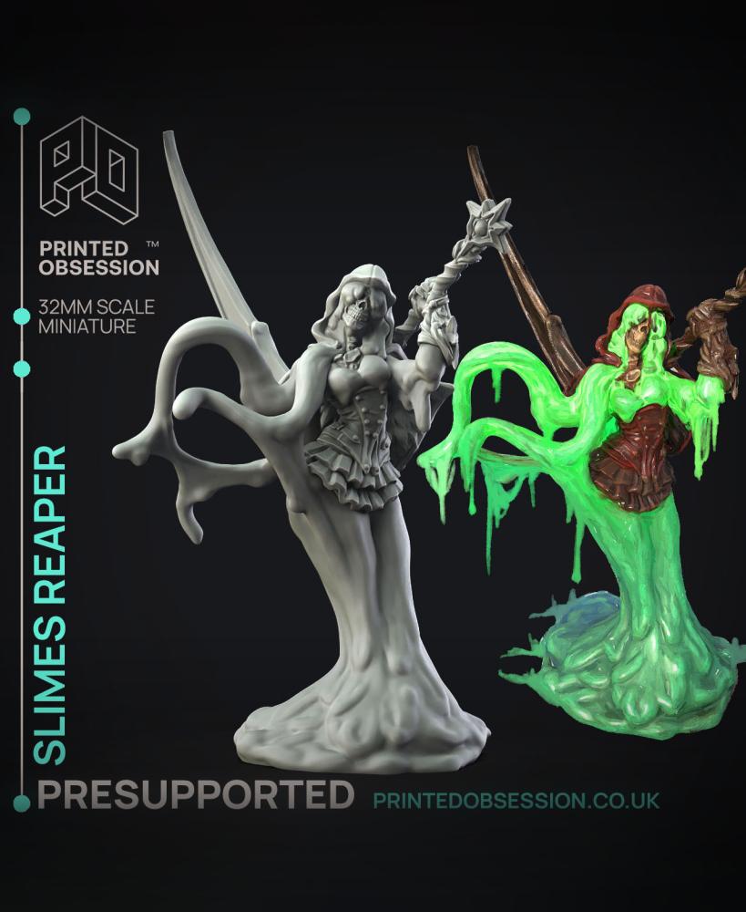 Slime Reaper - RPG Miniature - PRESUPPORTED - 32mm Scale 3d model