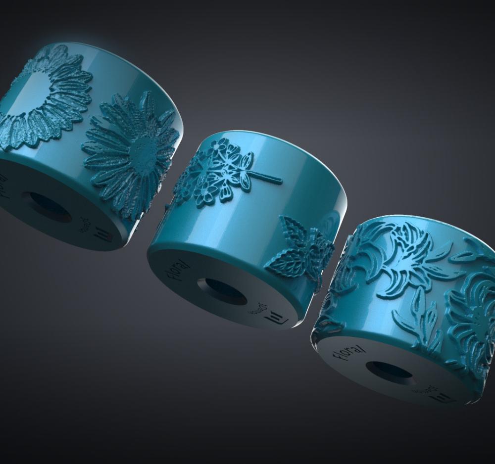 Texture Rollers Floral middle Vol.4 (10-12) 3d model