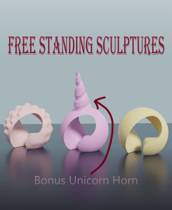 Fine Art Sculptures - Free Standing - Support Free 3d model