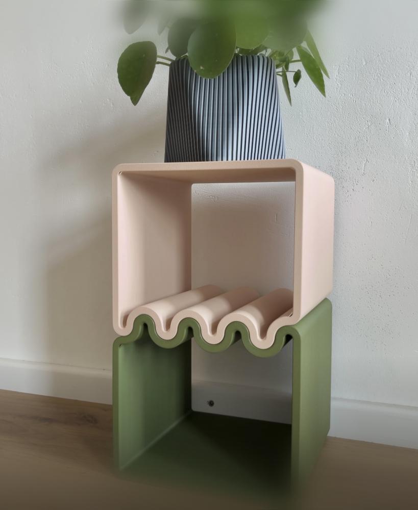 Cube wave - a side table 3d model