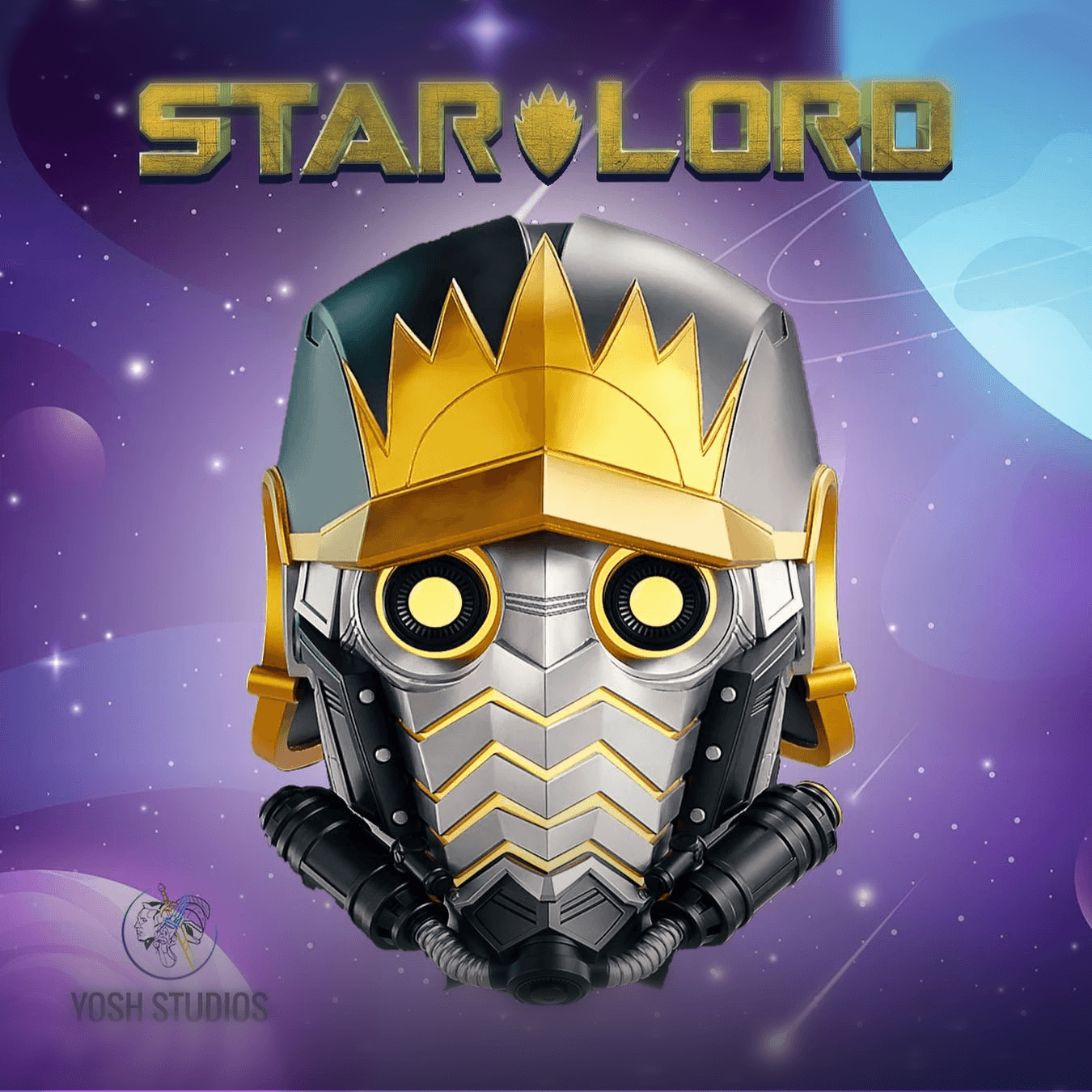 Comic Star Lord Helmet 3d Print File STL 3d model