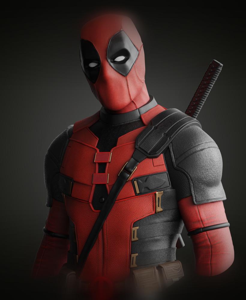 Deadpool bust (Pre-Supported) 3d model