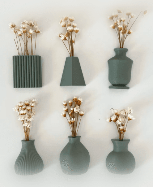 Mini Blumenvasen - Bürodekor - Kühlschrankmagnet Vase für Trockenblumen 3d model