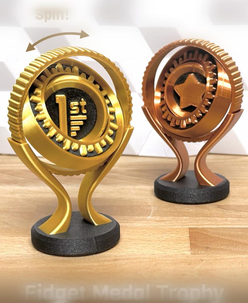 Fidget Medal Trophy (customize and spin!) 3d model