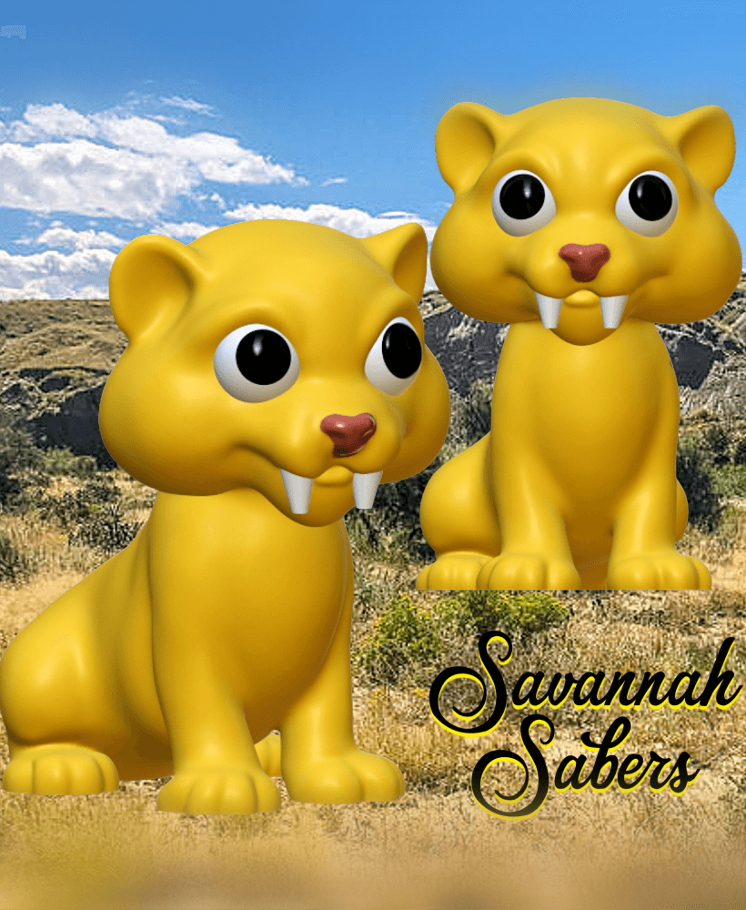 Paleo Pets Savannah Sabertooth Tiger Figurine 3d model