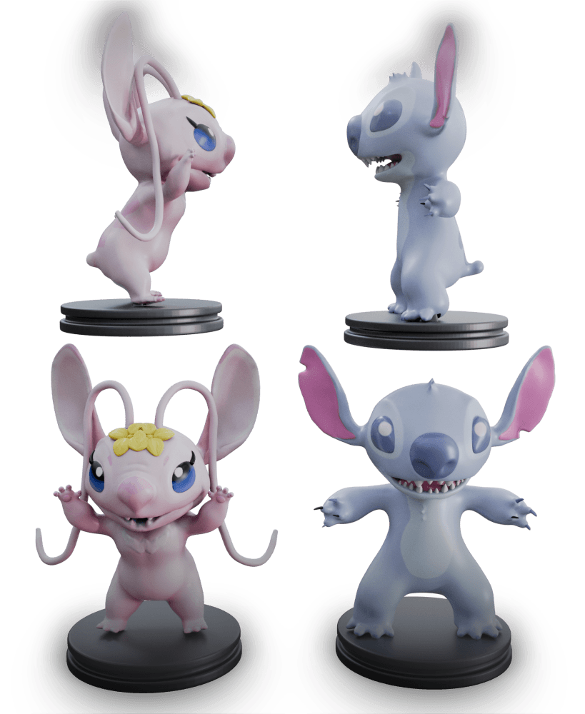 Stitch and Angel 3d model