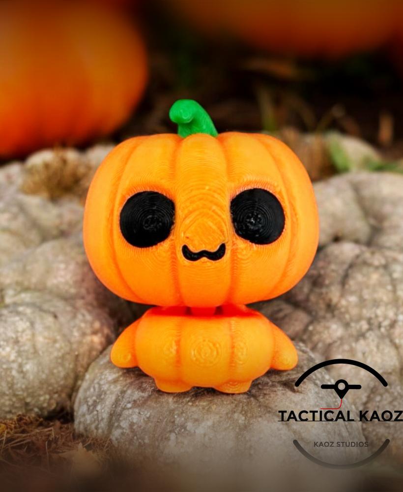 Mini Pumpkin Buddy Articulating Flexy - Wiggle and Stand 3d model