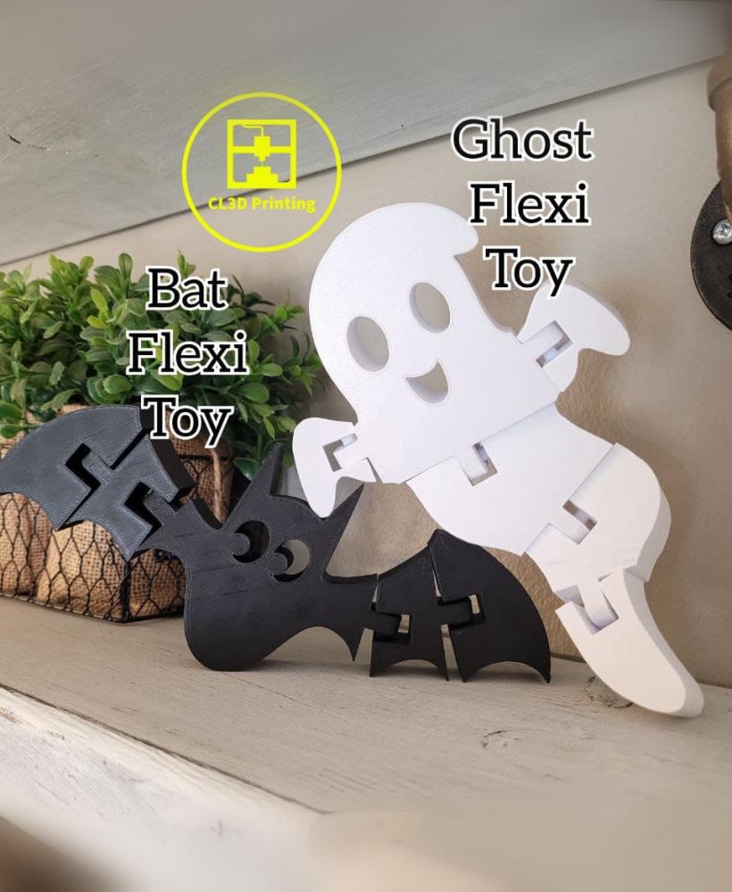 Ghost and Bat Flexi Toys 3d model