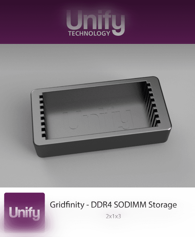 Gridfinity DDR4 SODIMM Bin 3d model