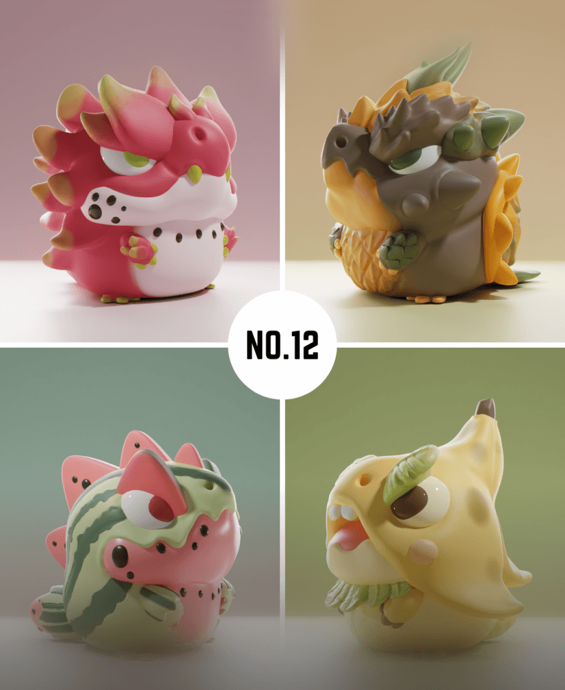 Grumpii 3D Printable Art Toy - Chubbii Series - Set 12 3d model