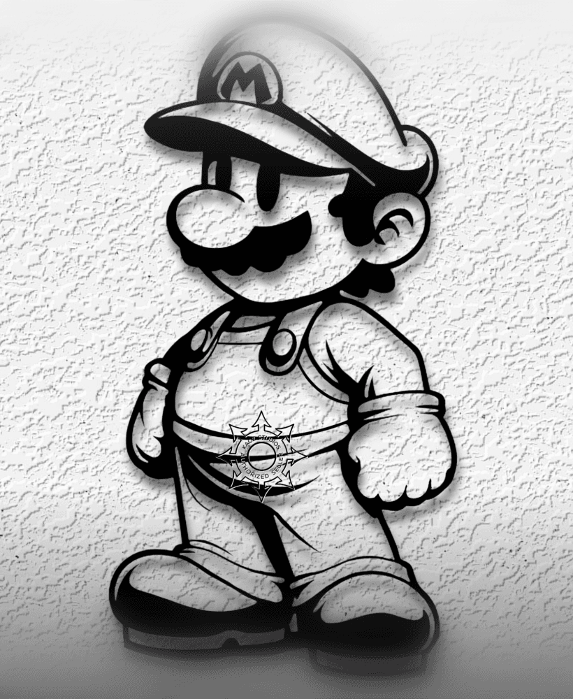 Super Street Mario wall art Nintendo fanart decor 3d model