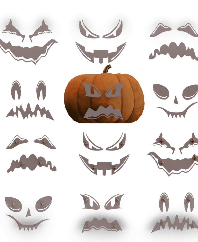 Mr Pumpkin Head Faces 3 3d model