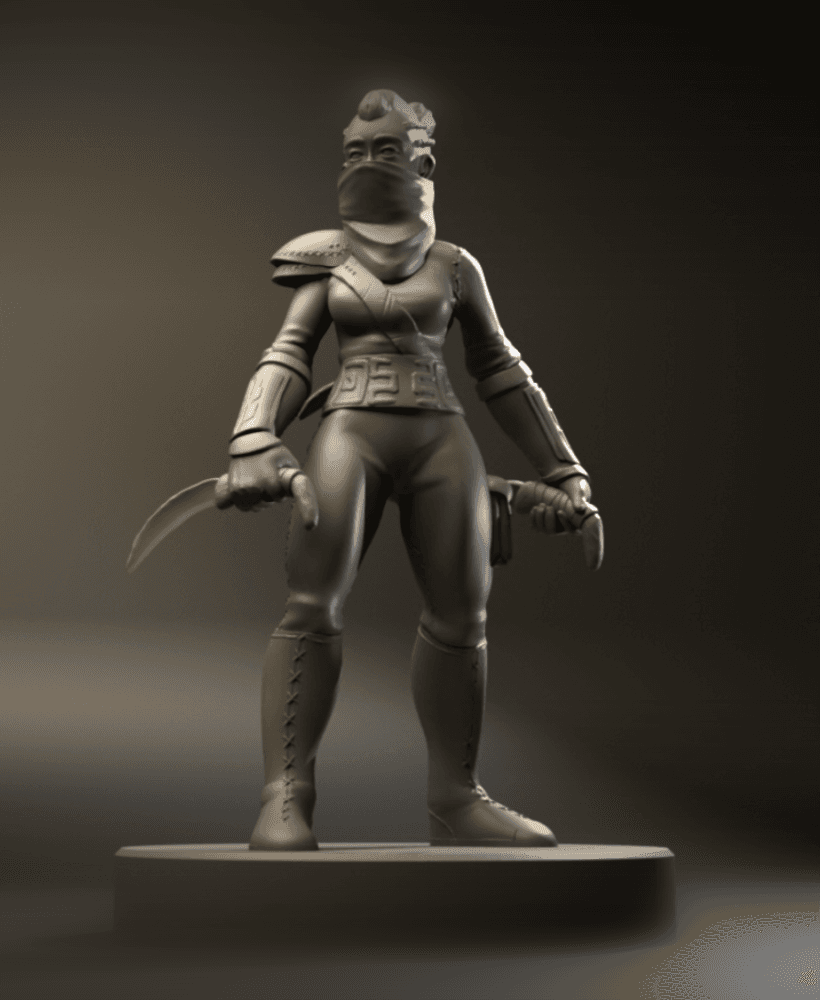 Female Rogue 35mm DnD Mini 3d model