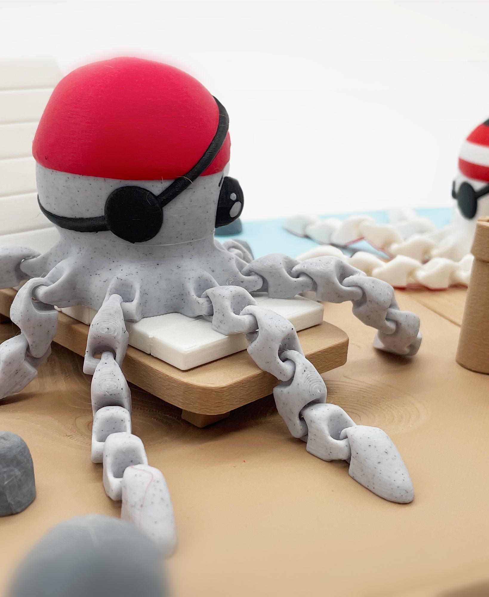 3D Printable Pirate Octopus Flexi 3d model
