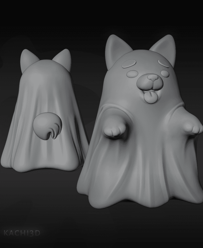 cute ghost pup for halloween 3d model