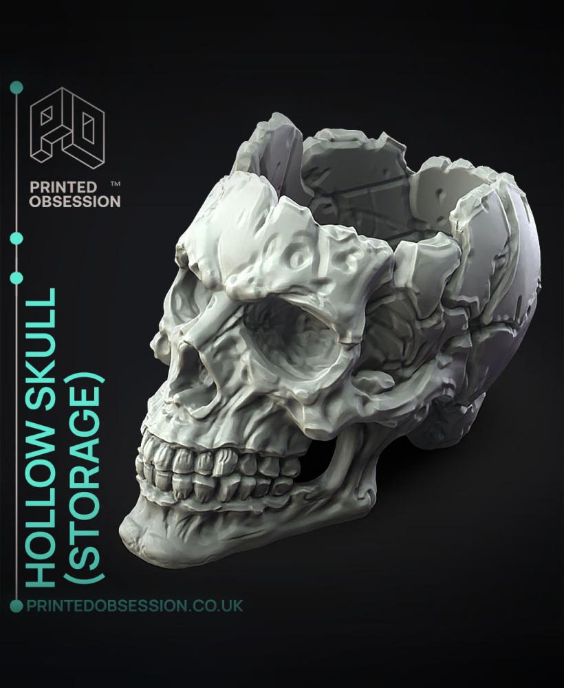 Hollow Skull - Pencil Holder - Decor 3d model