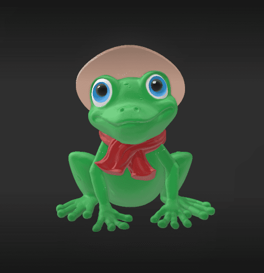 cute frog with hat 3d model