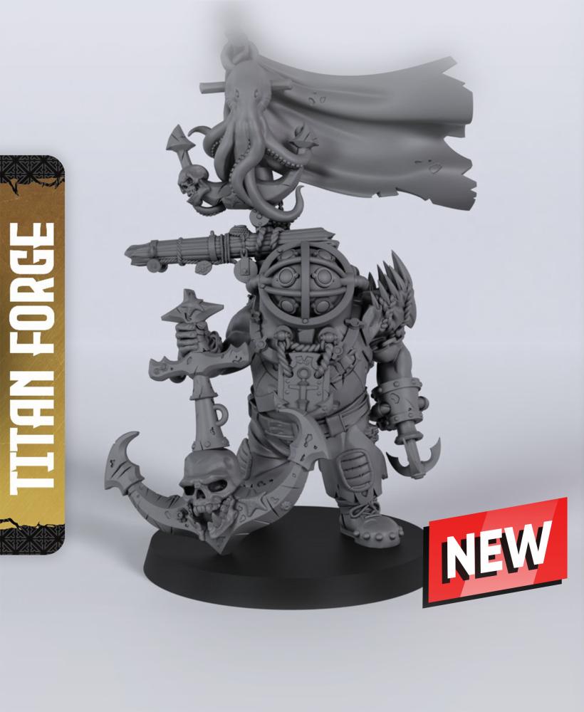 Ogre Anchorbashers Hero - With Free Dragon Warhammer - 5e DnD Inspired for RPG and Wargamers 3d model