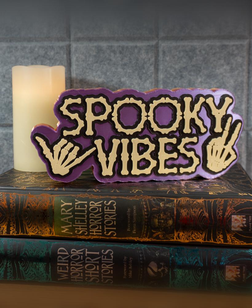 Chunky Spooky Vibes Halloween Sign 3d model