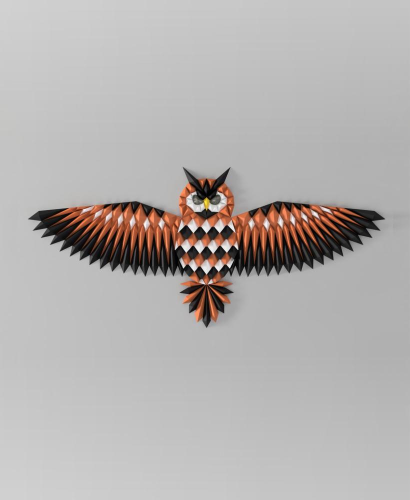 Geometric Owl wall art 3d model